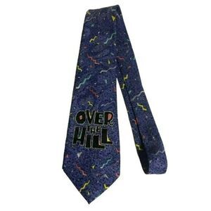 5/$15 Old Tiemer Trisar 58X3.75 Men's Necktie "Over the Hill" Novelty Tie Purple